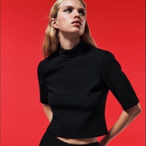 Zara Cut Out Cropped Top Size M